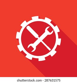 Icon Cogs with a long shadow