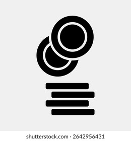 Icon coin. Crypto currency elements. Icon in glyph style.