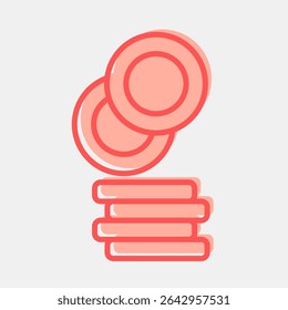 Icon coin. Crypto currency elements. Icon in two tone style.