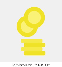 Icon coin. Crypto currency elements. Icon in flat style.