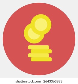 Icon coin. Crypto currency elements. Icon in color mate style.