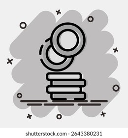 Icon coin. Crypto currency elements. Icon in comic style.