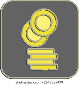 Icon coin. Crypto currency elements. Icon in embossed style.