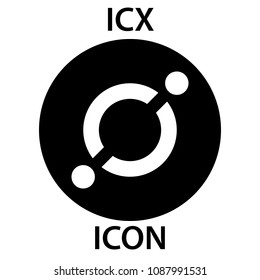 Icon Coin cryptocurrency blockchain icon. Virtual electronic, internet money or cryptocoin symbol, logo