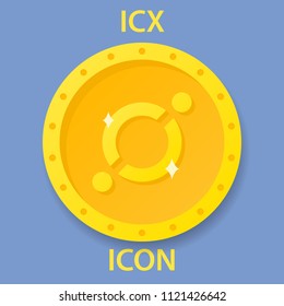 Icon Coin cryptocurrency blockchain icon. Virtual electronic, internet money or cryptocoin symbol, logo