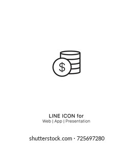 Icon Coin Dollar Stack Graphic Design Single Icon Vector