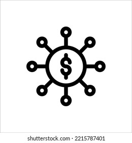 Icon Coin, Outline, Flat Icon Logo Illustration Vector Isolated. Suitable for Web Design, Logo, App.