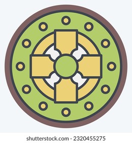 Icon Coin. related to Celtic symbol. color mate style. simple design editable. simple illustration