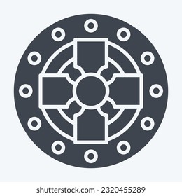 Icon Coin. related to Celtic symbol. glyph style. simple design editable. simple illustration