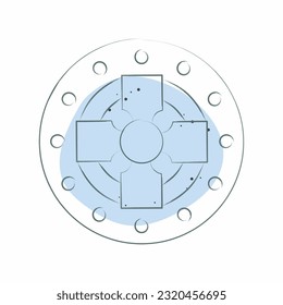 Icon Coin. related to Celtic symbol. Color Spot Style. simple design editable. simple illustration