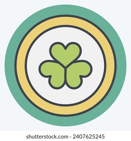 Icon Coin. related to Ireland symbol. color mate style. simple design editable. simple illustration
