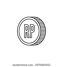 icon coin rupiah vector template illustration logo design