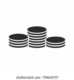Icon coin vector. Coin symbol