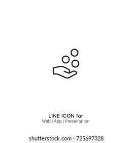 Icon coins dropping earn hand money pay payment graphic design single icon vector