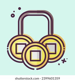 Icon Coins. related to Chinese New Year symbol. MBE style. simple design editable. simple illustration