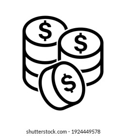 icono Monedas Pila. 
símbolo de la moneda. ilustración vectorial.   Eps 10