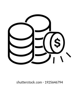 icon Coins Stack. 
coinage symbol. vector illustration.   Eps 10