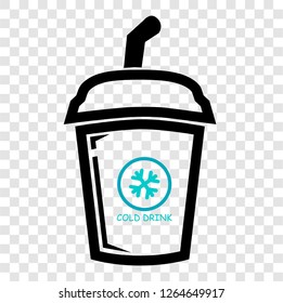 Icon, a Cold Drink with straw, isolated on white

