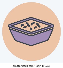 Icon Coleslaw - Color Mate Style - Simple illustration,Editable stroke,Design template vector, Good for prints, posters, advertisements, announcements, info graphics, etc.