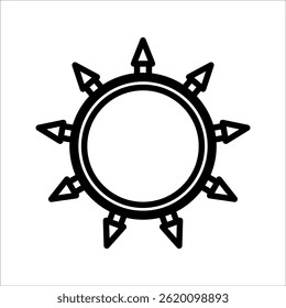 An icon of a collar with spikes. Simple flat vector illustration on a white background.