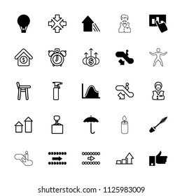 Up icon. collection of 25 up filled and outline icons such as escalator down, mascara, air balloon, spray bottle, casino boy. editable up icons for web and mobile.