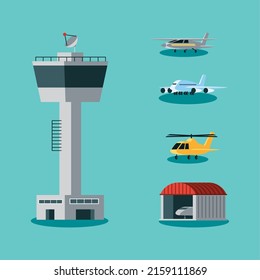 icon collection airport vector style