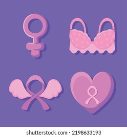 icon collection, breast cancer, image