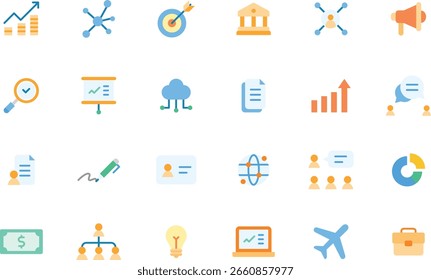Coleção de ícones de negócios e tecnologia