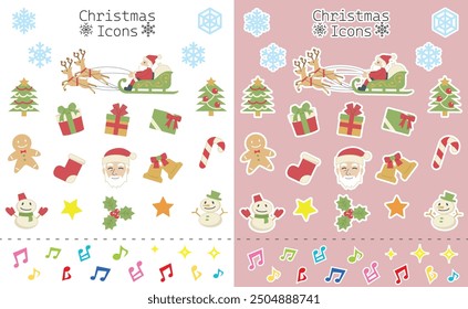 Icon Collection of Christmas - right side is offset path -