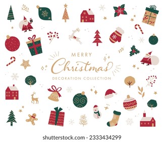 Icon collection for Christmas. Vector illustration in flat design.