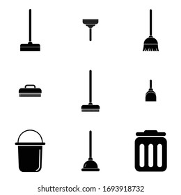 colección de iconos de herramientas de limpieza para muebles domésticos