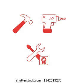 The icon collection of construction tools.