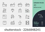 Icon collection containing 16 editable stroke icons. Perfect for logos, stats and infographics. Change the thickness of the line in a vector editing program to suit your requirements.