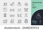 Icon collection containing 16 editable stroke icons. Perfect for logos, stats and infographics. Edit the thickness of the line in any vector capable app.