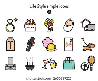 Icon collection for daily life and events