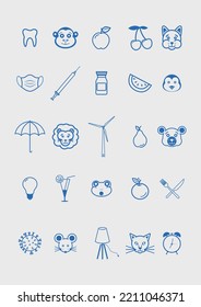 Icon collection in flat style