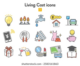 Icon collection of living expenses