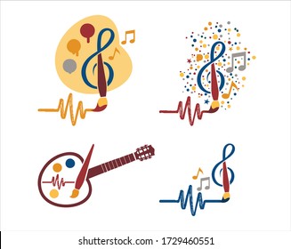 Icon Collection For Logos Of Fine Arts And Music Art Activities