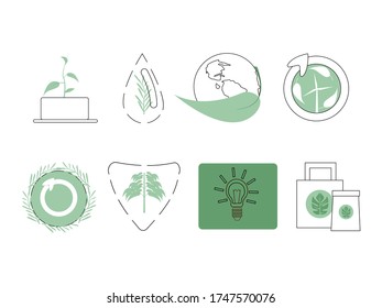 
Icon collection on an environmental theme, vector illustration