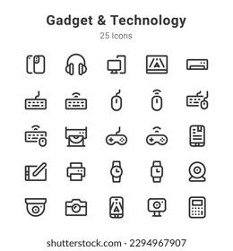 colección de iconos sobre gadget, tecnología y temas relacionados