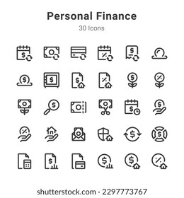 icon collection on personal finance and related topic