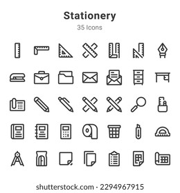 Icon collection on stationery and related topic