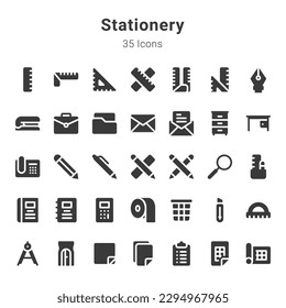 Icon collection on stationery and related topic