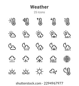 Icon collection on weather and related topic