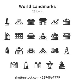 icon collection on world landmarks and related topic