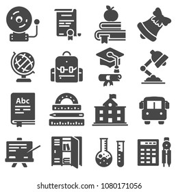 Icon collection - School education set on white background