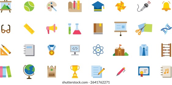 Icon collection of school and subject