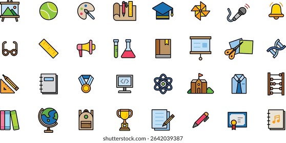 Icon collection of school and subjects