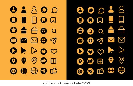 Icon collection set for business card and web
