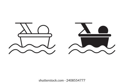 colección o conjunto de iconos � contorno de pedales. Arte de línea vectorial delgada de pedal
